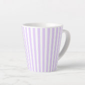 Lilac purple and white candy stripes latte mok (Rechterhoek)