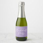 Lilac Purple Bachelorette Party Custom Mini Sparkling Wijnetiket (Voorkant)