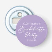 Lilac Purple Bachelorette Party Personalized Button Flesopener (Voorkant)