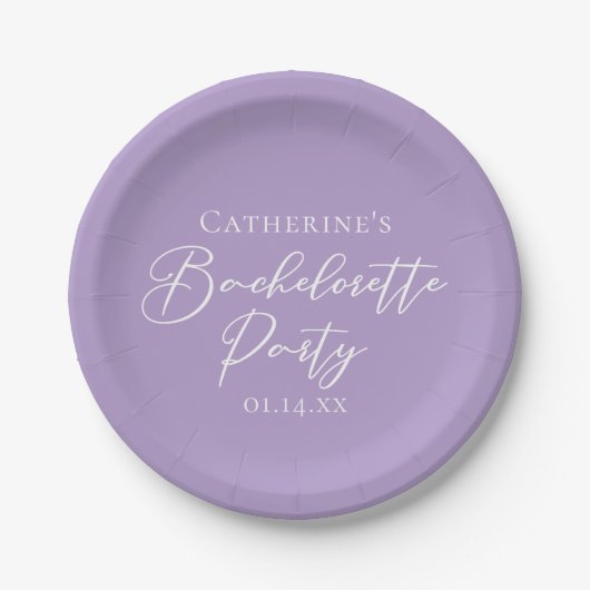 Lilac Purple Bachelorette Party Personalized Papieren Bordje (Voorkant)
