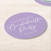 Lilac Purple Bachelorette Party Personalized Ronde Kartonnen Onderzetter (Gebogen)