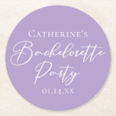 Lilac Purple Bachelorette Party Personalized Ronde Kartonnen Onderzetter (Voorkant)