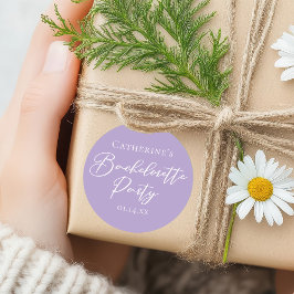 Lilac Purple Bachelorette Party Personalized Ronde Sticker