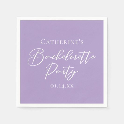 Lilac Purple Bachelorette Party Personalized Servet (Voorkant)