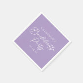 Lilac Purple Bachelorette Party Personalized Servet (Hoek)