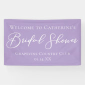 Lilac Purple Bridal Shower Party Custom Welcome Spandoek (Horizontaal)