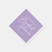 Lilac Purple Bridal Shower Party Personalized Servet (Hoek)