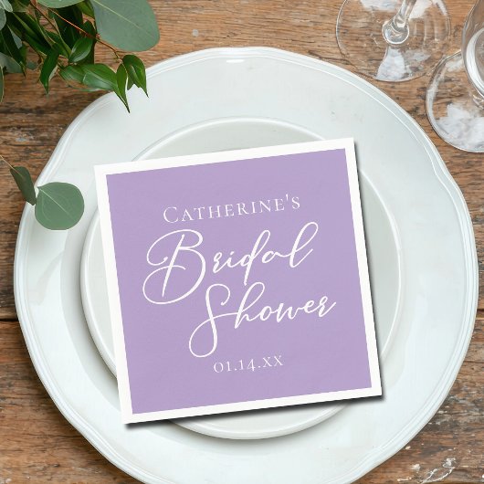 Lilac Purple Bridal Shower Party Personalized Servet