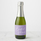 Lilac Purple Bridal Shower Party Personalized Sparkling Wijnetiket (Voorkant)
