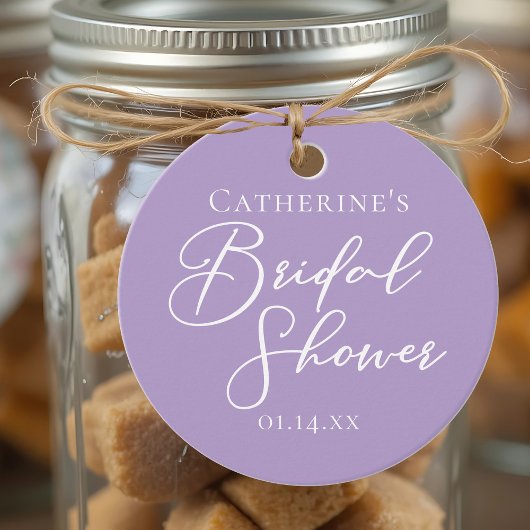 Lilac Purple Bridal Shower Personalized Party Bedankjes Labels