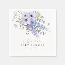 Lilac purple floral baby shower  servet