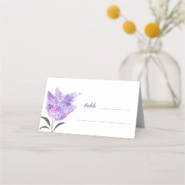 Lilac Purple Flowers Watercolor Floral Wedding Plaatskaartje