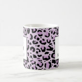 Lilac Purple Leopard Print Custom Name Mug Koffiemok (Center)