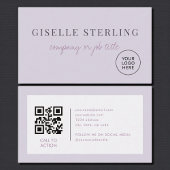 Lilac Purple Minimalist Company Logo QR Code Visitekaartje