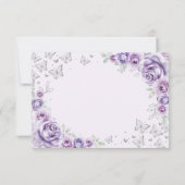 Lilac Purple Silver Floral Quinceanera Bedankkaart (Achterkant)