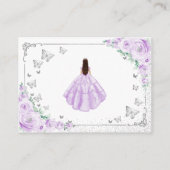 Lilac Purple Silver Quincenarea Reception Details Informatiekaartje (Achterkant)
