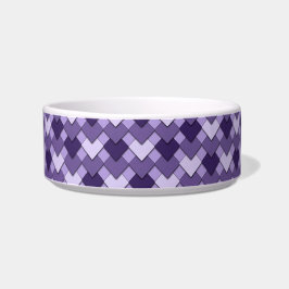 Lilac Purple Square and Diamond Harlequin Pattern Voerbakje