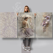 Lilac Reverie Ballerina, Floral & Damask Tile Set Inpakpapier Vel