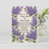 Lilac Reverie Photo Wedding Invitation Kaart (Staand voorkant)