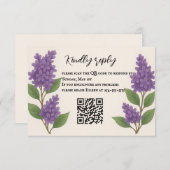 Lilac Reverie QR Code RSVP Card (Voorkant / Achterkant)