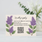 Lilac Reverie QR Code RSVP Card Kaartje (Staand voorkant)