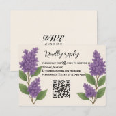 Lilac Reverie QR-code RSVP-kaart RSVP Kaartje (Voorkant / Achterkant)
