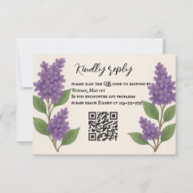 Lilac Reverie QR-code RSVP-kaart