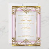 Lilac Roze Gouden Princess Baby Shower Kaart (Achterkant)