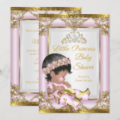 Lilac Roze Gouden Princess Baby Shower Kaart (Voorkant / Achterkant)