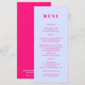 Lilac Roze Menu Eenvoudig (Voorkant / Achterkant)