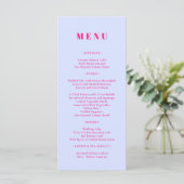 Lilac Roze Menu Eenvoudig (Staand voorkant)