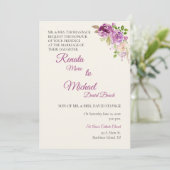 Lilac Roze Trouw Uitnodiging (Staand voorkant)