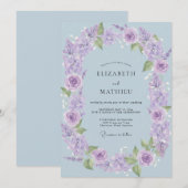 Lilac Rozenkrans Bruiloft Kaart (Voorkant / Achterkant)