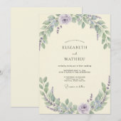 Lilac Sage Loofwerk Eucalyptus Bruiloft Kaart (Voorkant / Achterkant)