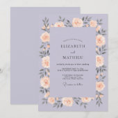 Lilac Schilderachtige Romantische Bruiloft Kaart (Voorkant / Achterkant)