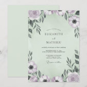 Lilac Seafoam Anemoon Bruiloft Kaart (Voorkant / Achterkant)