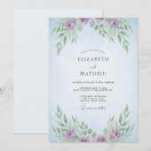 Lilac Sering Bloem Eucalyptus Bruiloft Kaart (Voorkant / Achterkant)