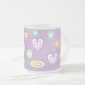 Lilac shapes mug matglas koffiemok (Voorkant rechts)