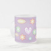Lilac shapes mug matglas koffiemok (Voorkant links)