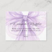 Lilac Sheer Bow Diaper Raffle Chic Informatiekaartje (Voorkant)