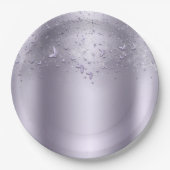 Lilac Shimmer Flutter Vlinder Sweet 16 Feest Papieren Bordje (Voorkant)