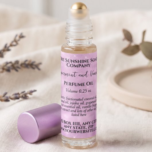 Lilac Sparkles Parfum Rollerfles label
