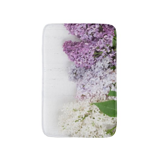 Lilac Spring Bath Mat | Floral Memory Foam Rug (Voorkant Verticaal)