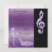 Lilac Stiletto & Treble Clef 21e Verjaardag Kaart (Achterkant)