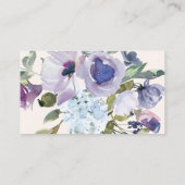 Lilac Stofblauw Bloem Boho Bruiloft Website Visitekaartje (Achterkant)