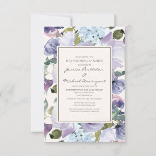 Lilac Stofblauw Crème Bloemstuk Oefendiner Kaart
