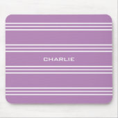 Lilac Strepen aangepaste monogram muismat (Voorkant)