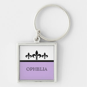 Lilac Swanky Fleur De Lis Premium Sleutelhanger