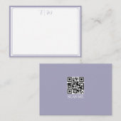 Lilac three Border Monogram Note Card Notitiekaartje (Voorkant / Achterkant)