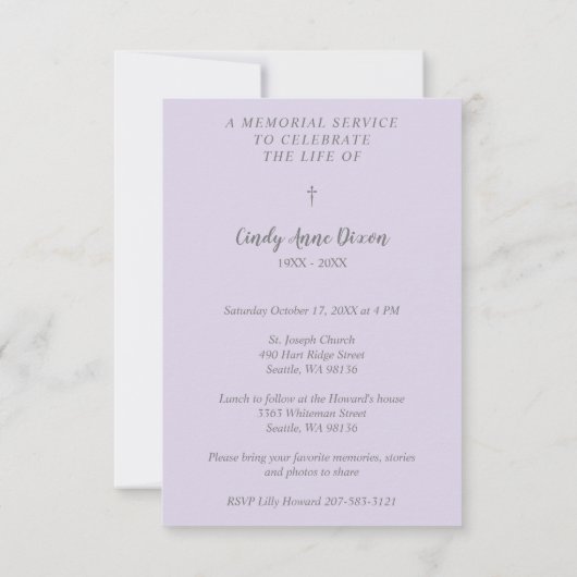 Lilac Trendy Transparency Effect Funeral Dear Ones (Achterkant)